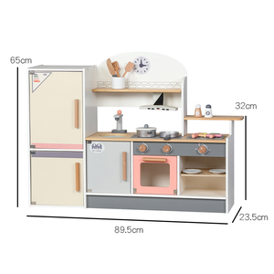 Cuisine en bois et jouets alimentaires réfrigérateur Simulation hotte poêle et lavabo pour jeu de rôle maison de poupée - Product Image 6