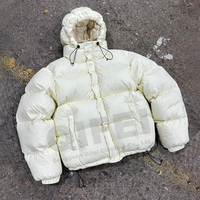 Veste d'hiver rembourrée en duvet de canard, coupe-vent en nylon noir réversible de haute qualité, avec capuche amovible
