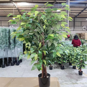 <span class=keywords><strong>Piccolo</strong></span> Bonsai Artificiale Decorativo da Pavimento per Ufficio Domestico, <span class=keywords><strong>Albero</strong></span> di Baniano con Vaso - Product Image 3