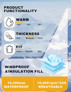 Pantalones de Esquí Holgados GSOU SNOW para Hombre y Mujer, Overol de Snowboard Aislado, Impermeable, Cortavientos, Cálido para Invierno, 100% Poliéster, Lavable a Máquina - Product Image 6