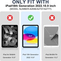 REXIAO Étui rotatif transparent pour crayons, support folio 360°, coque magnétique intelligente avec fonction veille automatique pour iPad A16 11e/10e génération 10.9