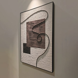 Arte Original Wabi Sabi, Arte Contemporáneo Abstracto en Lienzo, Pintura al Óleo Pintada a Mano con Marco <span class=keywords><strong>de</strong></span> <span class=keywords><strong>Madera</strong></span> para Colgar en la Sala <span class=keywords><strong>de</strong></span> Estar - Product Image 2