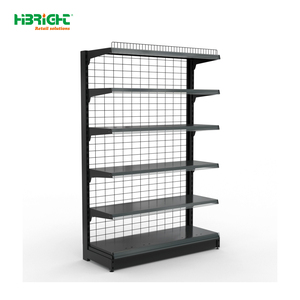 Étagère de supermarché double face à cadre vert, réglable, pour l'affichage de produits en magasin d'alimentation - Product Image 3