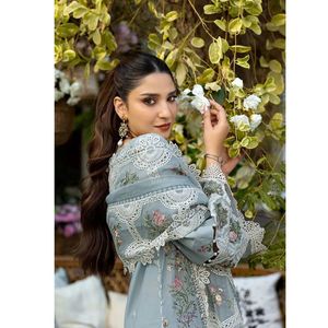 Ensemble de costumes non cousus 3 pièces de luxe en tissu lawn brodé, nouveau style, qualité supérieure, pour femmes, idéal pour les fêtes - Product Image 2