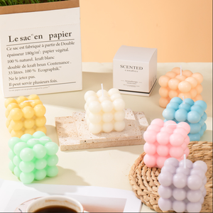 Bougie parfumée artisanale en cire de soja, forme cube Rubik coloré, nouveauté très demandée, pour la maison et l'aromathérapie - Product Image 3