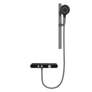 Moderno y Minimalista Set de Ducha de Mano Montado en la Pared, Redondo, Cromado, con 4 Modos de Rociado y Altura Ajustable para Baño - Product Image 3