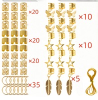 Accessoires de perruque vintage 120 pièces, accessoires de cheveux tressés dorés et argentés en alliage métallique pour dreadlocks