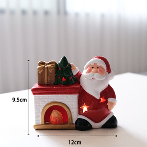Vente en gros pot de bougie en céramique pour le père Noël unique bonhomme de neige ornements de père Noël <span class=keywords><strong>bougeoir</strong></span> - Product Image 4