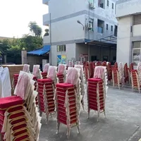 Vente en gros de chaises empilables en alliage d'aluminium pour hôtels, banquets, mariages, expositions, formations