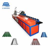 Machine de formage de rouleaux pour portes à enroulement Lian Nai, machine de fabrication de lames de volets roulants, équipement de formage de panneaux de porte en acier PLC CE