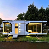 Maison-capsule spatiale moderne certifiée CE avec salle de bain entièrement équipée, pod modulaire intelligent pour hôtel de villégiature