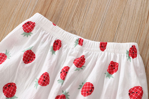 Ropa de Bebé, Conjunto de Dormir para Niñas, Pijamas con Estampado de Fresas de China - Product Image 6
