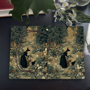 Cahier A6 fait <span class=keywords><strong>à</strong></span> la main Pages remplaçables papier Vintage épais essentiel pour les pros de bureau avec <span class=keywords><strong>sorcière</strong></span> chat noir forêt herbes <span class=keywords><strong>imprimer</strong></span> - Product Image 4