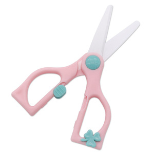 Ceramic Children <b>Scissors</b> With Round Tips 152mm Pink Green <b>Kitchen</b> Baby Food <b>Scissors</b> - Product Image 1