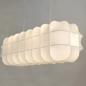 Lustre design en forme longue, blanc, à LED, pour restaurant, café, bar - Product Image 1