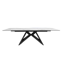 Ensemble de Table à manger moderne pliable et extensible, mobilier italien de luxe, 6 chaises, pierre frittée, céramique, marbre