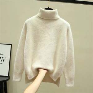Pull en chenille épais pour femme, col montant, hiver, vente en gros K105 - Product Image 3