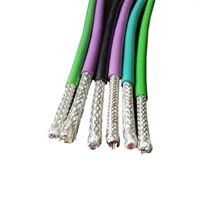 Acid Resistant 24 AWG 8 Core Profibus PUR Jacket Cable DP L2 Violet PVC Cable