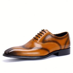 Nouvelles Chaussures en Cuir Décontractées pour Hommes, Sur Mesure, Meilleures Ventes, Imperméables, Semelles Épaisses en Caoutchouc, Finition Vernie, Fermeture à Lacets - Product Image 4