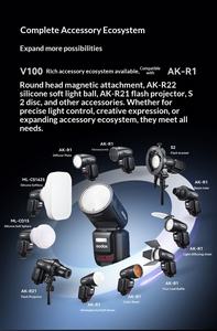 Godox V100 C/N/S/O/P Flash Rotondo in Plastica con Batteria, Luce Flash Potente da 100W, Portatile con Controllo Remoto - Product Image 5