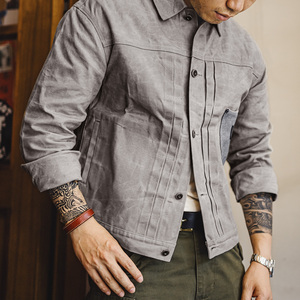 <span class=keywords><strong>Veste</strong></span> <span class=keywords><strong>pour</strong></span> homme Maden Men, <span class=keywords><strong>veste</strong></span> en coton ciré, style rétro, robuste, coupe utilitaire, finition <span class=keywords><strong>huilée</strong></span>, <span class=keywords><strong>veste</strong></span> de moto, automne RTS - Product Image 3