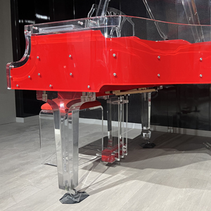 Piano à queue de luxe de haute qualité en acrylique rouge et de style mécanique, instrument à clavier acoustique Js-egq02, piano en acrylique rouge de luxe - Product Image 6