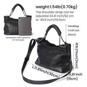 Lady lüks çanta özel Mini tuval hakiki deri Tote çanta iki kolları ile düğme kapatma tipi sahip Logo - Product Image 3