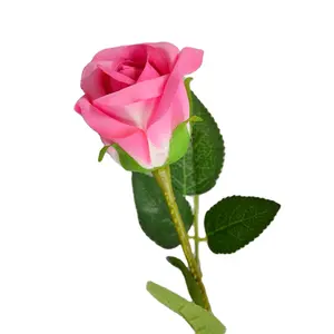 ดอกกุหลาบประดิษฐ์ก้านยาวดอกกุหลาบเดี่ยวสำหรับตกแต่งงานแต่งงานวันวาเลนไทน์