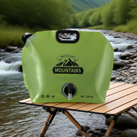 Conteneur d'eau pliable en plastique portable de grande capacité pour le camping en plein air, 5L, 10L, 20L, avec robinet, sac de rangement