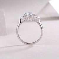 D couleur excellente 2ct coussin coupe Moissanite bague en argent Sterling 925 luxe Design bijoux coeur forme pierres précieuses Combo anneau