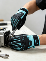 Gants de travail HAIYI respirants en maille avec protection en TPR, paume rembourrée robuste, fermeture à boucle, imperméables, pour usage industriel
