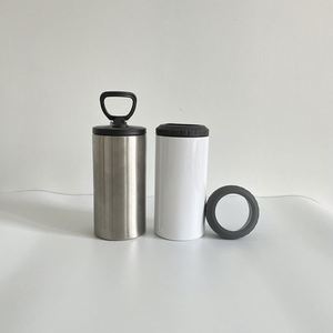 Dual Lids 12 Oz Beer <b>Bottle</b> 4 in 1 Can Cooler <b>With</b> <b>Flip</b> <b>Top</b> Lid for White Sublimation Transfer - Product Image 2