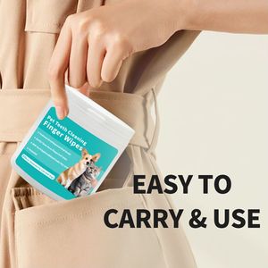 Lingettes humides spéciales pour animaux de compagnie sans rinçage, pour le nettoyage sûr des dents et la désodorisation des chiens et des chats - Product Image 4