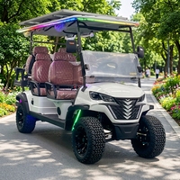 Voiturette de golf électrique 4+2 places avec batterie au lithium, tout-terrain, pour la chasse, buggy de golf de luxe