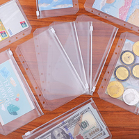 Cajas de Archivo de PVC Transparente Impermeables A5 A6 A7 al por Mayor, Bolsas para Documentos con Cierre de Cremallera y Orificios para Anillas