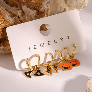 Pendientes de Moda Góticos al por Mayor, Chapados en Oro Fino de 14K y 18K, de Acero Inoxidable 316L con Rubí, para Halloween, para Mujeres y Hombres - Product Image 2