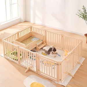 <span class=keywords><strong>Corral</strong></span> <span class=keywords><strong>para</strong></span> Mascotas, Corralito Plegable de Madera <span class=keywords><strong>para</strong></span> <span class=keywords><strong>Perros</strong></span>, Barrera de Seguridad de Madera de Pino Sólido con Puerta, <span class=keywords><strong>Corral</strong></span> <span class=keywords><strong>para</strong></span> <span class=keywords><strong>Perros</strong></span> - Product Image 1
