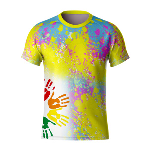 Camiseta de poliéster 100% para correr maratón de alta calidad, logotipo personalizado, camiseta de sublimación en blanco con impresión completa - Product Image 4