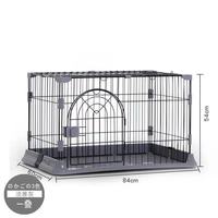 Cage pour animaux de compagnie pliable en métal classique de luxe, anti-rouille, avec revêtement en poudre, cage pour chien avec plateau amovible, sécurisée et durable pour une utilisation en intérieur
