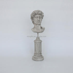골동품 수지 공예-실내 가정 장식 모조 석고 데이비드 흉상 복제 대리석 기둥 그리스 머리 동상 - Product Image 4