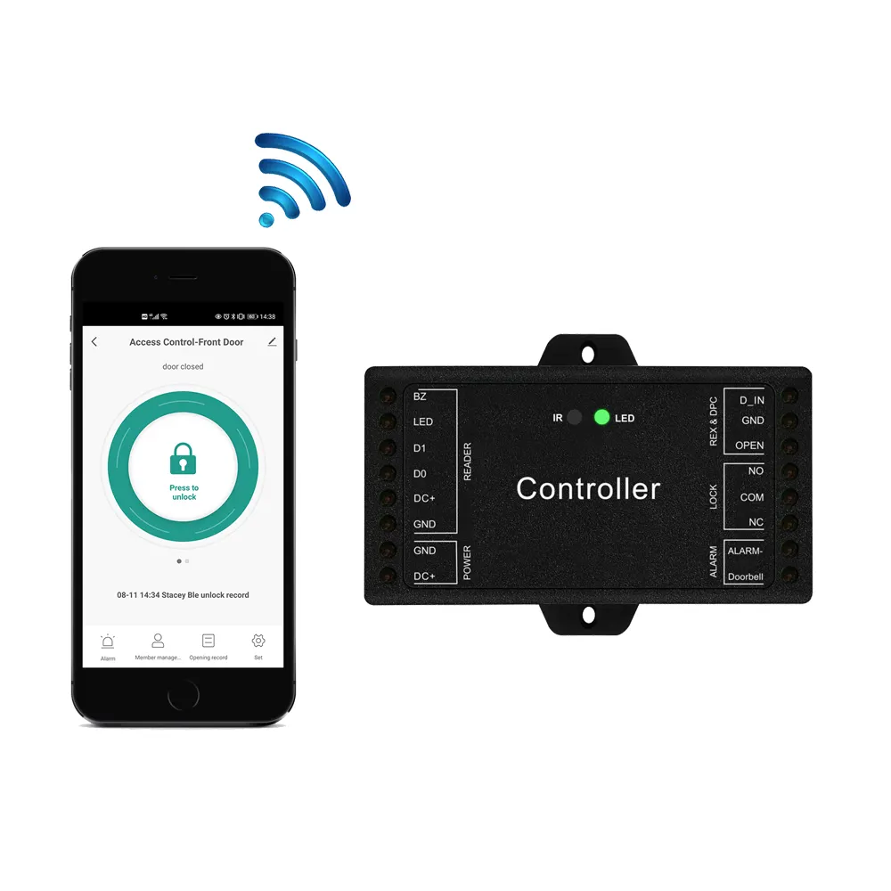 Điện thoại thông minh Wifi kiểm soát truy cập cửa Hệ thống điều khiển với tuya App Wiegand mini một cửa điều khiển