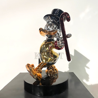 Sculpture de canard en fibre de verre électroplaquée, artisanat en résine décoratif, originalité 'Money Maker Ducks', pour galerie de meubles