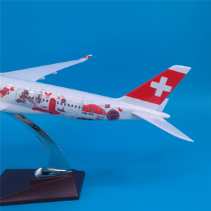 Modèle d'avion en résine Swissair Airbus A350 à l'échelle 1:1, 47 cm, avec support de présentation, objet de collection - Product Image 3
