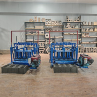 Machine portable compacte manuelle à moteur diesel pour la fabrication de briques en béton avec roulement, production de blocs multifonctionnelle