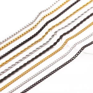 Người đàn ông của thép không gỉ vuông Vòng cổ ngọc trai hợp thời trang Twist chuỗi đa năng Kim Cương bán buôn DIY chuỗi Đồ trang sức - Product Image 4