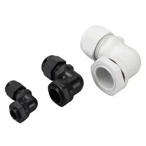 OUORO ROHS PG13.5(6-12mm) IP68 waterproof nylon elbow cable gland right angle plastic cable glands