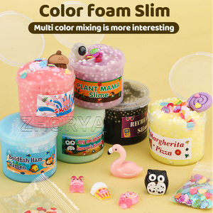 Ensemble de slime avec perles en mousse Zhorya, 6 pièces, jouet créatif sensoriel anti-stress pour enfants, slime doux non toxique avec boîte de rangement - Product Image 2