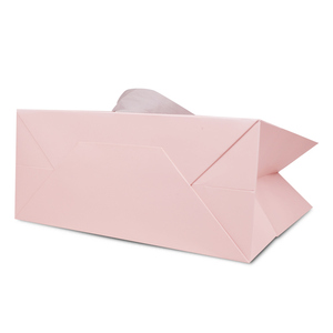 Free Sample Custom logo Luxury <strong>pink</strong> Cardboard Paper <strong>Bag</strong> with Ribbon Handle - Product Image 3