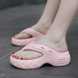 Women's Beach Sandals Summer Waterproof Breathable Anti-Slip Thick Sole Flip Flop <b>Platform</b> High <b>Heel</b> EVA Height Increasing - Product Image 2