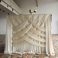 Panneau de rideau en soie glacée 3x3 mètres, draperies et tringles pour décoration de mariage